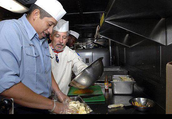 揭秘美军航母上的厨房 看看伙食怎么样？